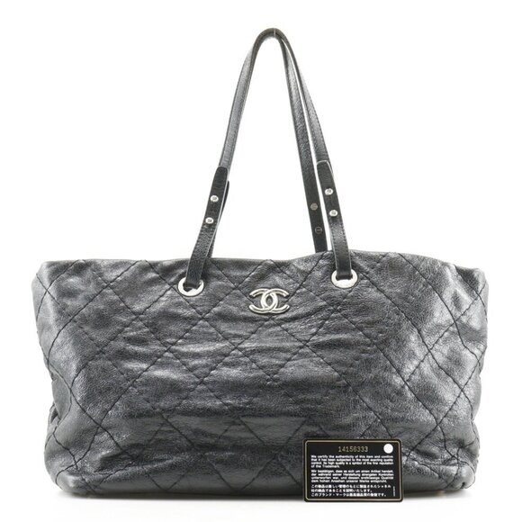 CHANEL Black Leather Coco Mark Tote Bag - Picture 12 of 12